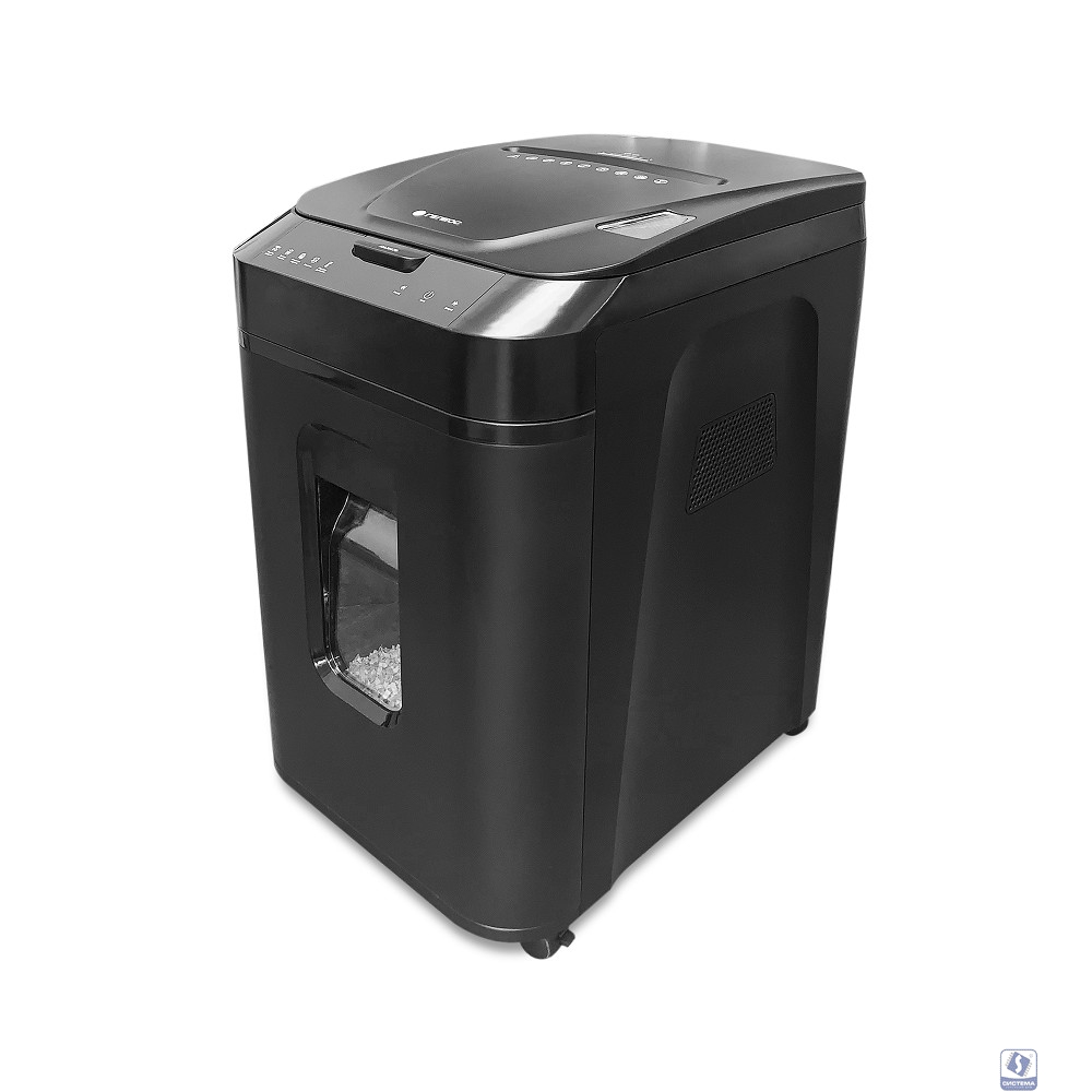 ГЕЛЕОС Уничтожитель документов  АП40-4,   DIN P-4 (4 ур-нь секр.), фрагмент 3,9х12мм,   АВТОПОДАЧА 170 лист  (70г/м2), пл.карты/скрепки/скобы, 37 литров    