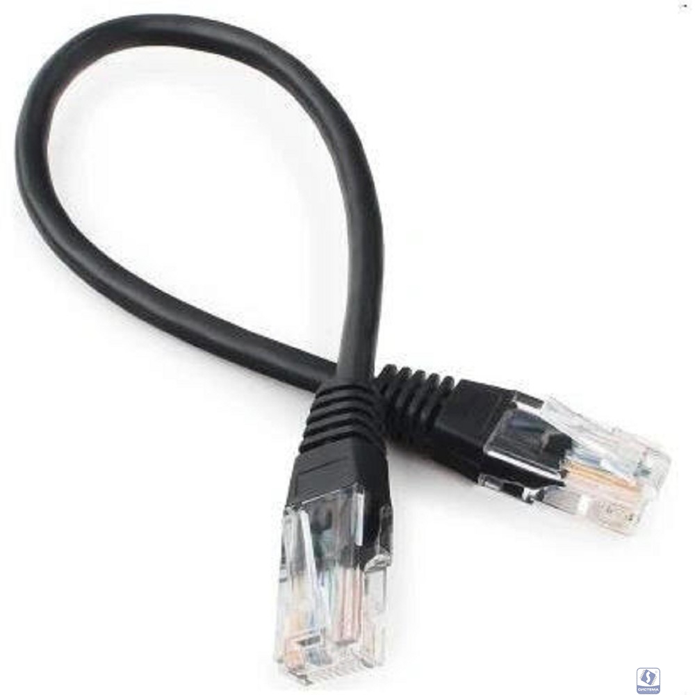 Патч-корд Bion [BPC-U5E101-0.5M-BK] U/UTP, Cat.5e, AWG 26 (7/0,16мм), CCA, многожильный, PVC, 0,5м, черный