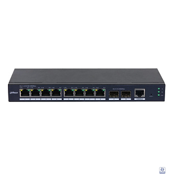 DAHUA DH-SG4010-2F 10-портовый управляемый коммутатор, уровень L2, 8xRJ45 1Gb, 2xSFP 1Gb uplink, коммутация 20 Гбит/с, MAC-таблица 8К, металл