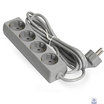 Exegate EX285817RUS Удлинитель ExeGate ECE-4-5G (4 евророзетки с заземлением, 5м, серый)