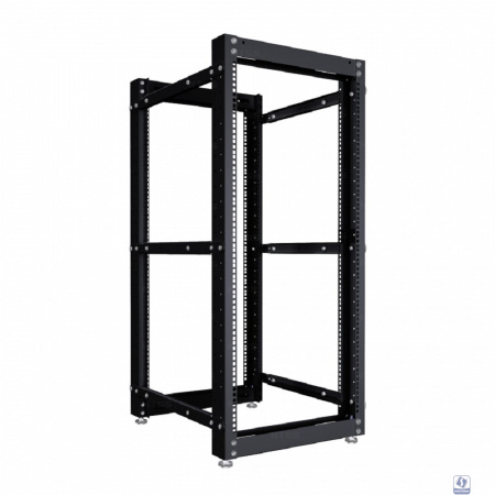 NTSS Стойка серверная NTSS OR двухрамная 45U 600-1000мм, комплект ножек, черный RAL 9005 NTSS-2POR45U/600-1000-BL