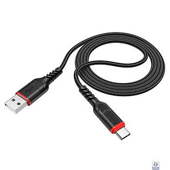 HOCO X59/ USB кабель Type-C/ 1m/ 2.4A/ Нейлон/ Black