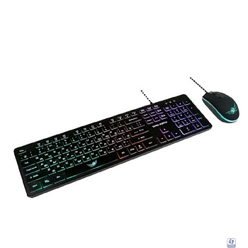 Dialog Проводной игровой набор KMGK-1707U BLACK Gan-Kata - клавиатура + опт. мышь с RGB подсветкой