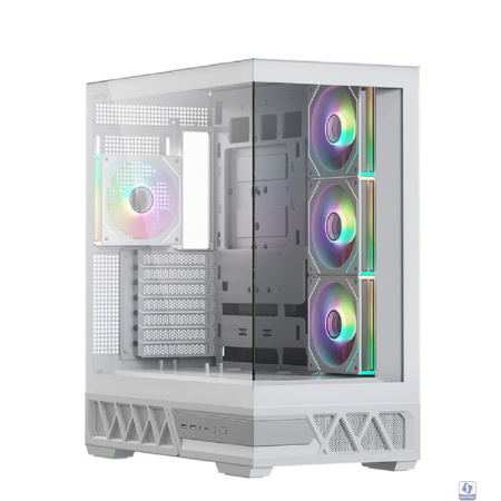 XASTRA Корпус Q700 4ARGB-C10-UC White ATX/Aquarium/Screewless/4x120mm ARGB PWM mirror fans/Argb+PWM HUB 10port/Type C Q700-4FM12A-C10-UC-WH