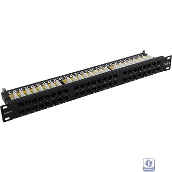 Exegate EX281082RUS Патч-панель UTP 19" 48 port кат.6 ExeGate  разъём KRONE&110 (dual IDC), 1U, RoHS, цвет черный