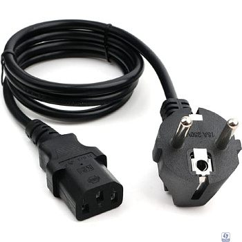 Кабель питания Cablexpert Schuko-C13, 3х0.5мм2, 6А, с заземлением, 1м, черный, пакет (PC-186-1M)
