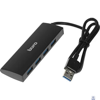 Хаб (разветвитель) BURO BU-HUB4-0.5-U3.0, черный
