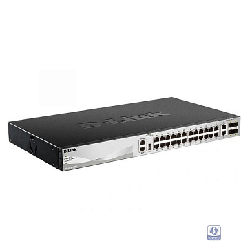 D-Link DMS-3130-30TS/A1A Управляемый L3 стекируемый коммутатор с 24 портами 100/1000/2.5GBase-T, 2 портами 10GBase-T и 4 портами 25GBase-X SFP28