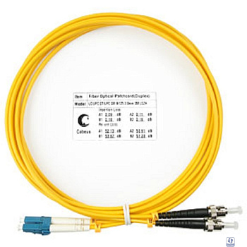 Cabeus FOP(d)-9-LC-ST-3m Шнур оптический duplex LC-ST 9/125 sm 3м LSZH