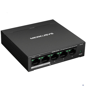 Mercusys MS105GP Настольный коммутатор с 5 гигабитными портами (4 порта PoE+)