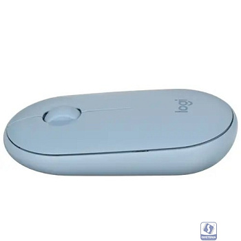 910-006655 Мышь беспроводная Logitech PEBBLE M350 Blue голубая, оптическая, 1000dpi, 2.4GHz, USB-ресивер, бесшумная, под обе руки