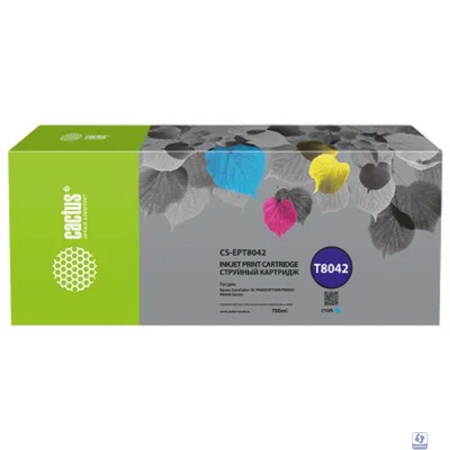 Картридж струйный Cactus CS-EPT8042 T8042 голубой (700мл) для Epson SureColor SC-P6000/7000