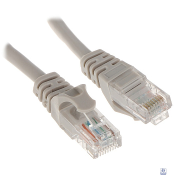 Патч-корд Bion [BPC-U5E181-1.5M] U/UTP, Cat.5e, AWG 26 (7/0,16мм), многожильный, PVC, 1.5м, серый, 100% медь