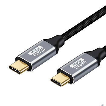 Bion Кабель USB Type-C - Type-C (CM/CM), 100W, USB 3.1 Gen2, 4K@60Hz, 10 Гбит/с, 1.5 м, тканевая оплётка, черный [BXP-CCP-USBC3.1-CMCM-015M-B]