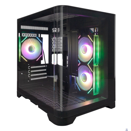 1STPLAYER UVIEW UV5 ARGB Black / mATX / 3x120mm ARGB fans / UV5-BK-2FC7R-1FC7