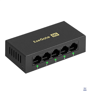 Exegate EX298689RUS Коммутатор неуправляемый ExeGate EDES-1005D (5-портовый UTP 10/100Mbps, металлический корпус, с функцией энергосбережения (EEE), настольный/настенный)