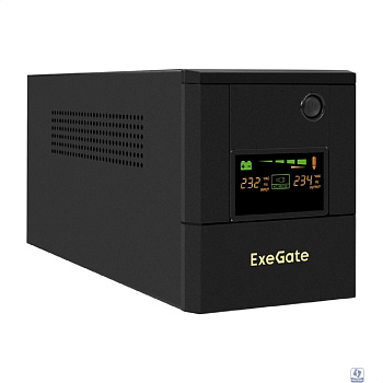 Exegate EX299949RUS ИБП ExeGate SpecialPro Smart LLB-1000.LCD.AVR.4SH.USB (1000VA/700W, LCD, AVR, 4*EU/Тип F(Schuko),USB, батарея 12V 7.2Ah - 2 шт., металлический корпус, Black)