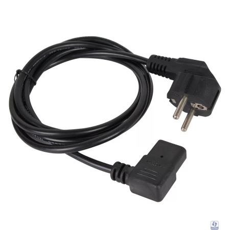 VCOM CE021R-CU0.75-1.8M Кабель комп - розетка 220V EU (угол-угол)<VDE> 3GX0,75mm2, 1,8m, медь, 