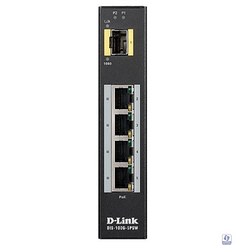 D-Link DIS-100G-5PSW/A1A Промышленный неуправляемый коммутатор с 4 портами 10/100/1000Base-T, 1 портом 1000Base-X SFP, функцией энергосбережения и поддержкой QoS (4 порта с поддержкой PoE)