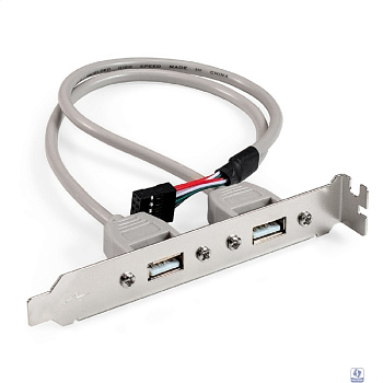 Exegate EX298294RUS Планка портов в корпус 2xUSB2.0 ExeGate BrctUSB2-2A (USB 2.0 9pin (IDC 9pin F) --> 2x USB 2.0 Af, кабель 20см)