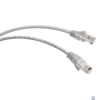 Cabeus PC-UTP-RJ45-Cat.5e-0.3m-LSZH Патч-корд U/UTP, категория 5е, 2xRJ45/8p8c, неэкранированный, серый, LSZH, 0.3м