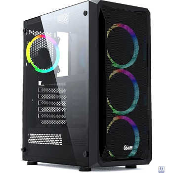 Powercase CMIZB-L4 Корпус Mistral Z4 Mesh LED, Tempered Glass, 4x 120mm 5-color fan, чёрный, ATX  (CMIZB-L4)