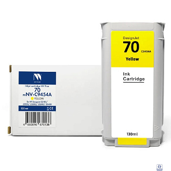 Струйный картридж NVP 70 (NV-C9454A) Yellow для HP DesignJet Z2100/Z3100/Z3200/Z5200/Z5400 (130 мл) совместимый