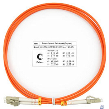 Cabeus FOP-62-LC-LC-1,5m Шнур оптический duplex LC-LC 62,5/125 mm 1,5м LSZH