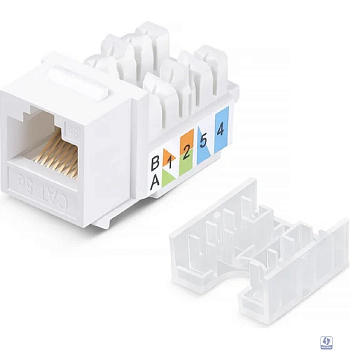 Cabeus KJ-RJ45-Cat.5e-90-SW Вставка Keystone Jack RJ-45, категория 5e, заделка 110 тип, белая, со стяжкой