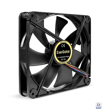 Exegate EX295248RUS Вентилятор 12В DC ExeGate EX14025S4P-PWM (140x140x25 мм, Sleeve bearing (подшипник скольжения), 4pin, PWM, 24dBA)