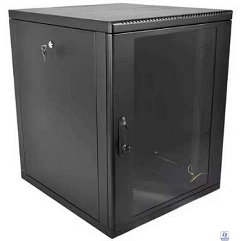 ЦМО Шкаф телекоммуникационный настенный 15U (600 x 650) дверь стекло, цвет черный (ШРН-15.650-9005)
