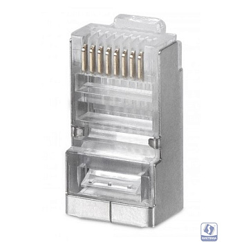 WRline Коннектор RJ-45 под витую пару, категория 5e, экранированный, универсальный (100 шт в упак) (WR-8P8C-5E-SH)