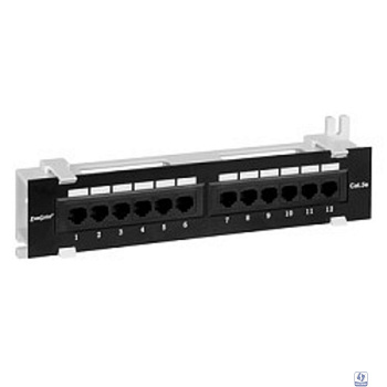Exegate EX256754RUS Патч-панель UTP настенная 12 port кат.5e, Exegate,  разъём KRONE&110 (dual IDC)
