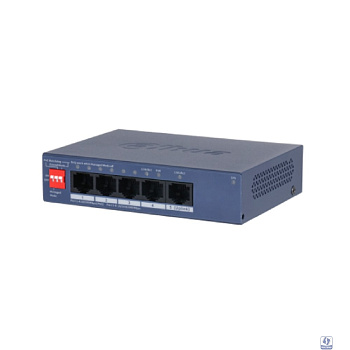 DAHUA DH-CS4005-4ET1GT-36 4-портовый PoE коммутатор управляемый 4 RJ45 10/100Мбит/с (PoE/PoE+), 1 RJ45 10/100/1000Мбит/с (uplink);  до 40Вт