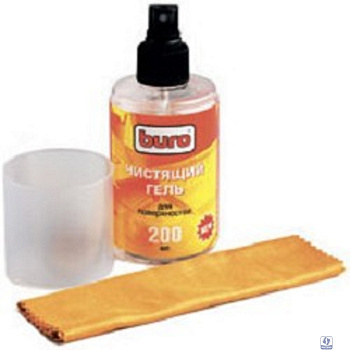 Гель для чистки поверхности BURO BU-GSURFACE 200 мл и салфетка из микрофибры [817422]
