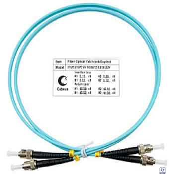 Cabeus FOP-50-ST-ST-1m Шнур оптический duplex ST-ST 50/125 mm OM3 1м LSZH