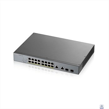 ZYXEL GS1350-18HP-EU0101F L2 коммутатор PoE+ для IP-видеокамер 16xGE PoE+, 2xCombo (SFP/RJ-45), бюджет PoE 250 Вт, дальность передачи питания до 250 м, автоперезагрузка PoE-портов