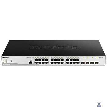 D-Link DGS-1210-28P/ME/B2A Управляемый L2 коммутатор с 24 портами 10/100/1000Base-T и 4 портами 1000Base-X SFP (24 порта PoE 802.3af/at, PoE-бюджет 193 Вт)