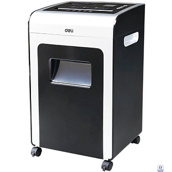 Шредер Deli E9917-EU черный/белый (секр.P-4) фрагменты 16лист. 31лтр. скрепки скобы пл.карты CD