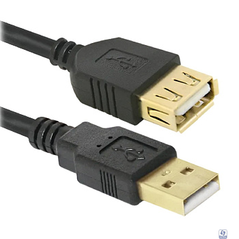 Defender PRO USB 2.0 кабель удлинительный 1.8м AM/AF , зол.конт, 2фер.фил. (87429)