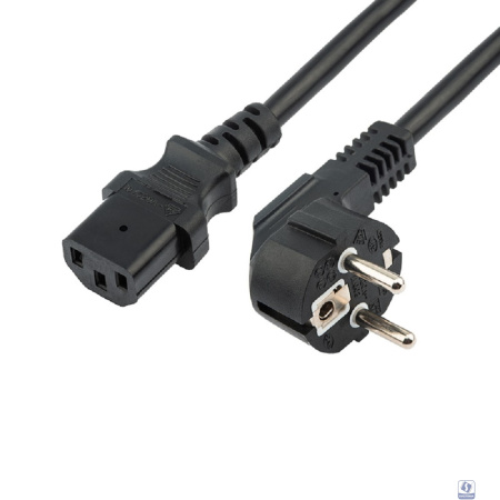 Rexant (11-1138) Шнур сетевой, вилка угловая СЕЕ 7/7(Schuko) - разъем IEC 320 C13, кабель 3x1,5 мм?, длина 1,5 метра, черный (PVC пакет)