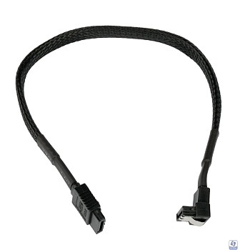 Cablexpert Кабель интерфейсный SATA Sata3 7pin / 7pin, 30см, угловой, защелка, оплетка, черный,пакет (CC-SATAM-DATA90-BLBR-30CM)