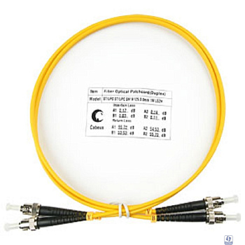 Cabeus FOP(d)-9-ST-ST-1m Шнур оптический duplex ST-ST 9/125 sm 1м LSZH