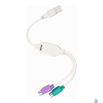 VCOM VUS7057 Кабель-адаптер USB A->2xPS/2 (адаптер для подключения PS/2 клавиатуры и мыши к USB порту)