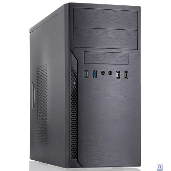 Корпус с блоком питания 450Вт./ Case Foxline FL-628-FZ450R-U32-S mATX case, black, w/PSU 450W 12cm, w/2xUSB2.0, w/2xUSB3.0 w/pwr cord, w/o FAN, E-lock support