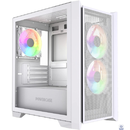 Powercase Alisio Micro Z3W ARGB V2, Tempered Glass, 3x 120mm ARGB fan, белый, mATX  (CAMZW-A3-V2)