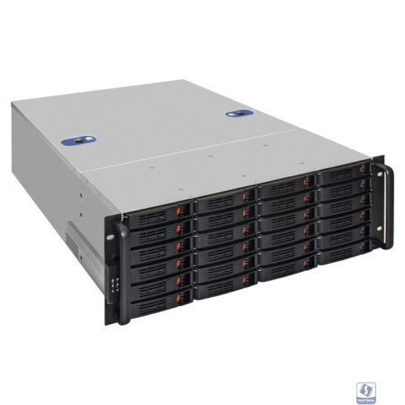 Exegate EX293581RUS Серверный корпус ExeGate Pro 4U660-HS24 <RM 19", высота 4U, глубина 660, БП 1000ADS, 24xHotSwap, USB>