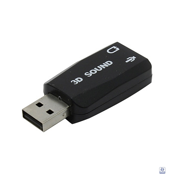 ORIENT Адаптер AU-01N, USB to Audio, 2 x jack 3.5 mm для подключения гарнитуры к порту USB, черный