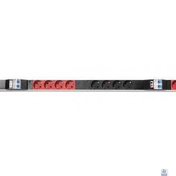 REM Верт блок розеток, мониторинг, измерение, 3 фазы 16А, 18S, 1420 мм, вх IEC 309, шнур 3м R-MC8-3x16-18S-MI-1420-3-3PN