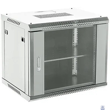 Rexant (04-0666-111) Шкаф коммутационный настенный 6U 600х600мм пер.дв.стекл металл 2 бок.пан. направл.под винты 60кг серый 230град. IP20 сталь